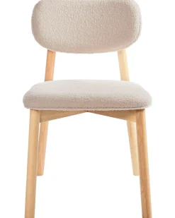 Sæt med 2 spisebordsstole MILLS Boucle Lysebrun/lys beige