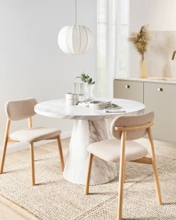 Sæt med 2 spisebordsstole MILLS Boucle Lysebrun/lys beige