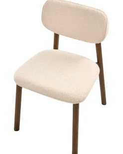 Sæt med 2 spisebordsstole MILLS Boucle Brun/lys beige