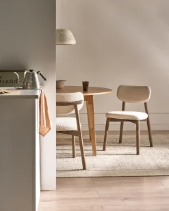 Sæt med 2 spisebordsstole MILLS Boucle Brun/lys beige