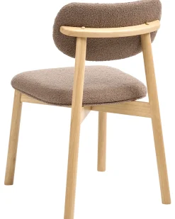 Sæt med 2 spisebordsstole MILLS Boucle Lysebrun/taupe