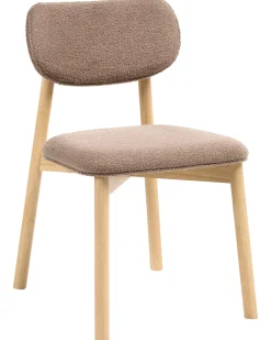 Sæt med 2 spisebordsstole MILLS Boucle Lysebrun/taupe