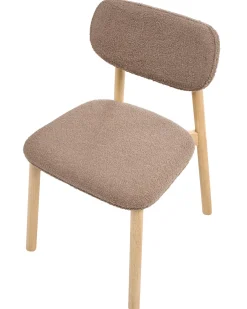 Sæt med 2 spisebordsstole MILLS Boucle Lysebrun/taupe