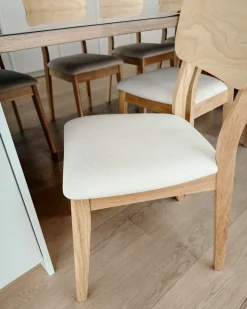 Sæt med 2 spisebordsstole MINIER Træ Lysebrun/beige