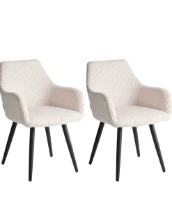 Sæt med 2 spisebordsstole MORI Fløjl Lys Beige