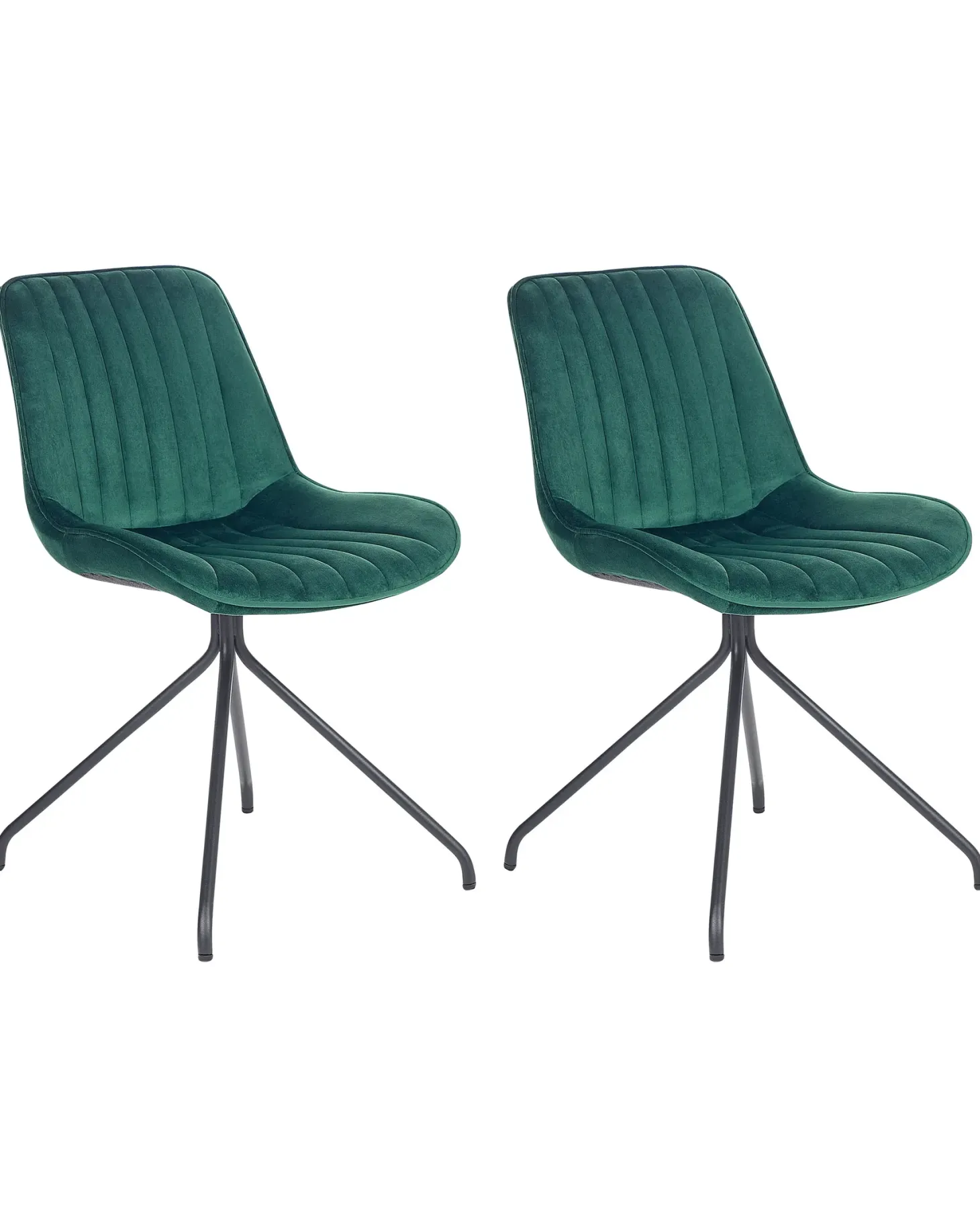 Sæt med 2 spisebordsstole NAVASOTA Velour Smaragdgrøn