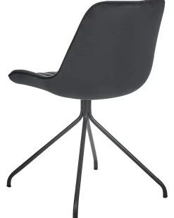 Sæt med 2 spisebordsstole NAVASOTA Velour Sort