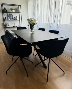 Sæt med 2 spisebordsstole NAVASOTA Velour Sort