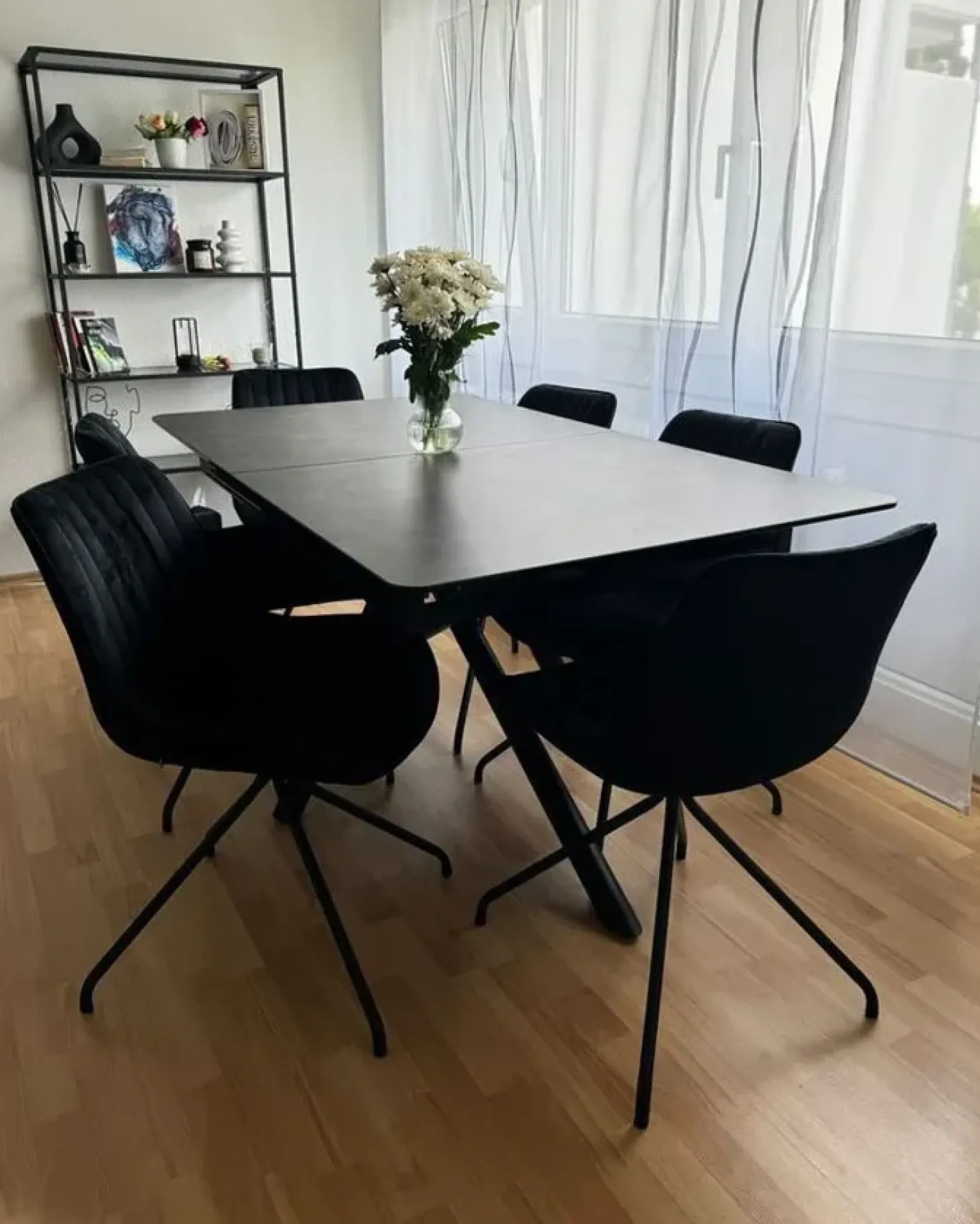 Sæt med 2 spisebordsstole NAVASOTA Velour Sort