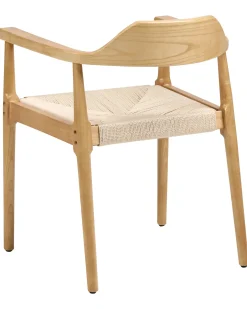 Sæt med 2 spisebordsstole OAKDALE Træ Lysebrun/beige