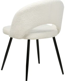 Sæt med 2 spisebordsstole ONAGA Boucle Hvid