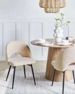 Sæt med 2 spisebordsstole ONAGA Boucle Beige