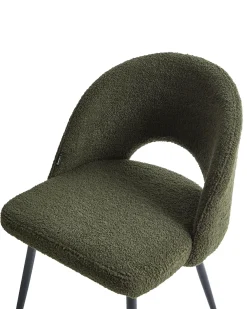 Sæt med 2 spisebordsstole ONAGA Boucle Mørkegrøn