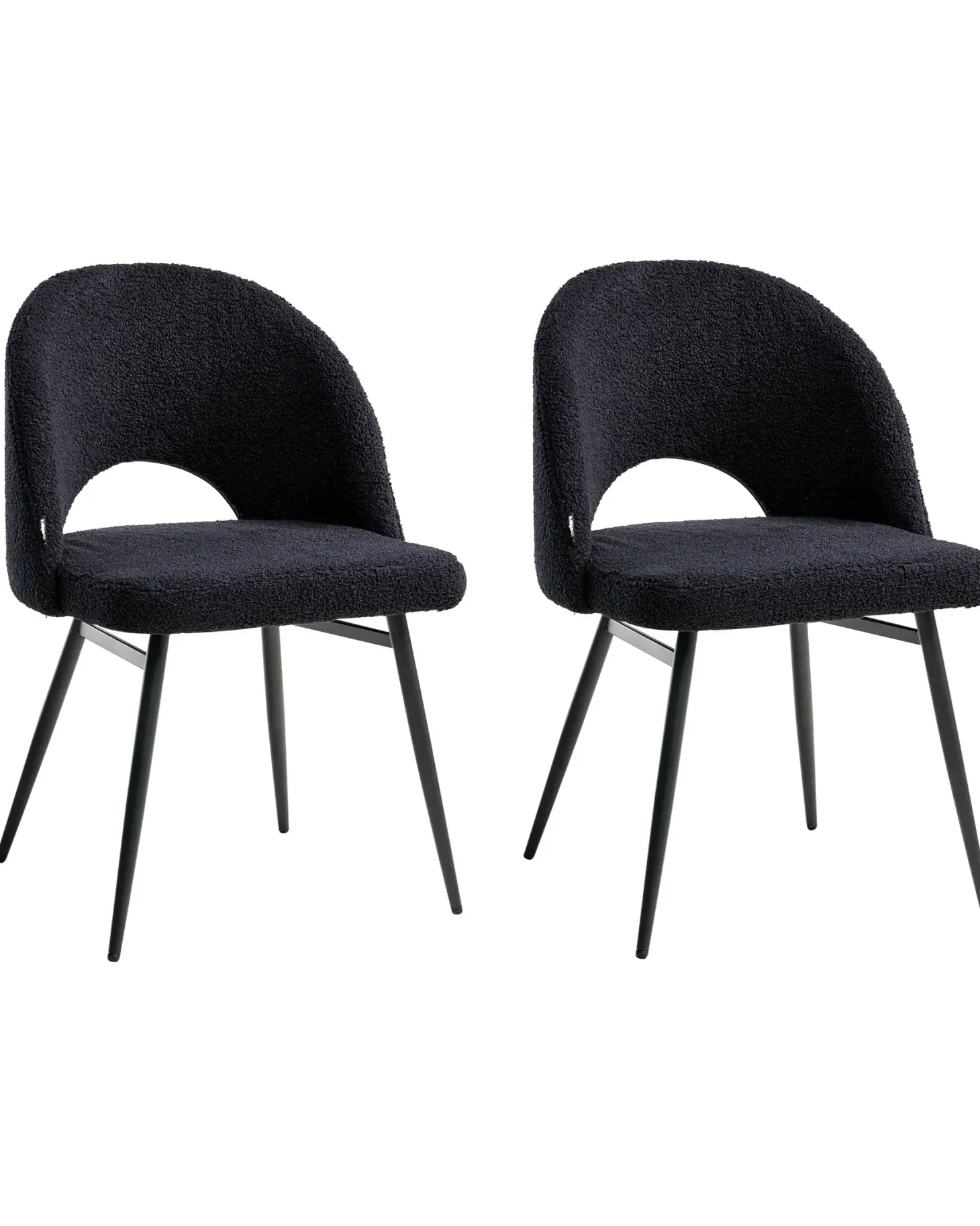 Sæt med 2 spisebordsstole ONAGA Boucle Sort