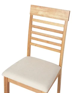 Sæt med 2 spisebordsstole ORTLEY Træ Lysebrun/beige