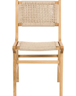 Sæt med 2 spisebordsstole OZELLA Træ Lysebrun/beige