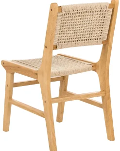 Sæt med 2 spisebordsstole OZELLA Træ Lysebrun/beige