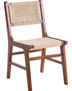 Sæt med 2 spisebordsstole OZELLA Træ Brun/beige