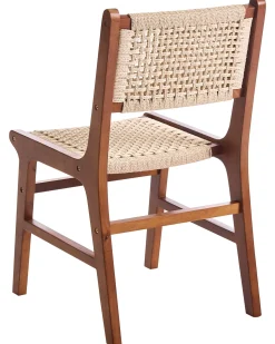 Sæt med 2 spisebordsstole OZELLA Træ Brun/beige