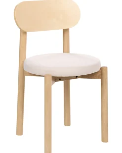 Sæt med 2 spisebordsstole PAULINA Træ Lysebrun/lys beige