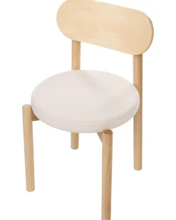 Sæt med 2 spisebordsstole PAULINA Træ Lysebrun/lys beige