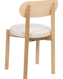 Sæt med 2 spisebordsstole PAULINA Træ Lysebrun/lys beige
