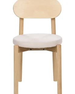 Sæt med 2 spisebordsstole PAULINA Træ Lysebrun/lys beige