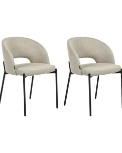 Sæt med 2 spisebordsstole PENNY Sand Beige
