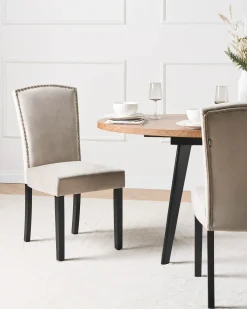 Sæt med 2 spisebordsstole PISECO Velour Grå