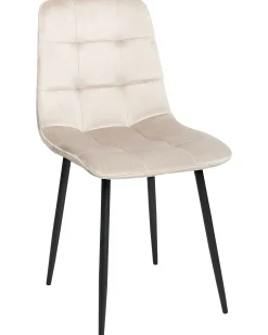 Sæt med 4 spisebordsstole POWELL Velour Beige