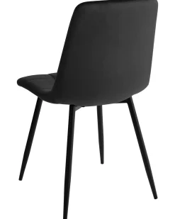 Sæt med 4 spisebordsstole POWELL Velour Sort