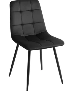 Sæt med 4 spisebordsstole POWELL Velour Sort