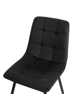Sæt med 4 spisebordsstole POWELL Velour Sort