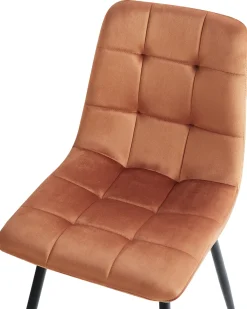 Sæt med 4 spisebordsstole POWELL Velour Orange