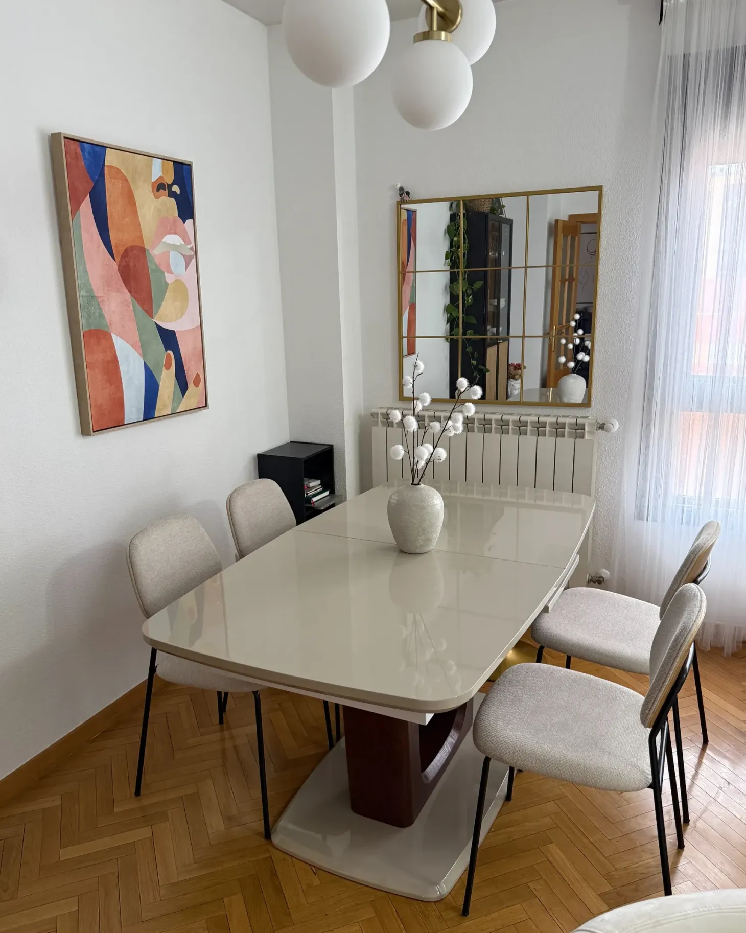 Sæt med 4 spisebordsstole RILEY Lys Beige
