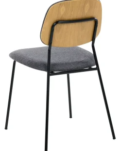 Sæt med 4 spisebordsstole RILEY Grå