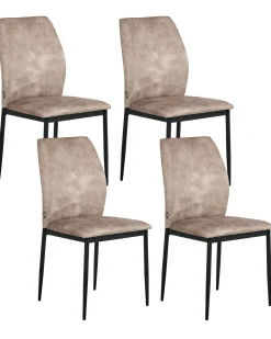 Sæt med 4 spisebordsstole ROCHEPORT Brungrå