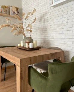 Sæt med 2 spisebordsstole SANILAC Velour Olivengrøn