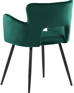 Sæt med 2 spisebordsstole SANILAC Velour Smaragdgrøn