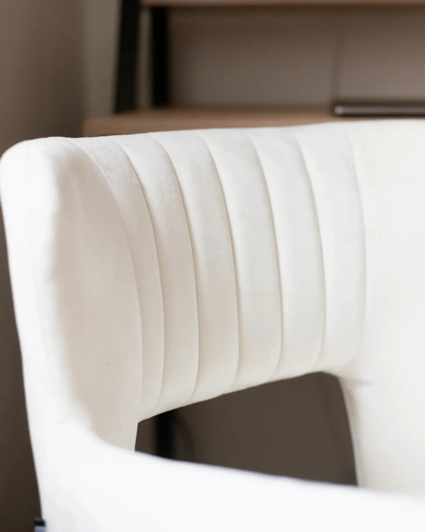 Sæt med 2 spisebordsstole SANILAC Velour Hvid