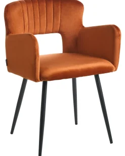 Sæt med 2 spisebordsstole SANILAC Velour Orange