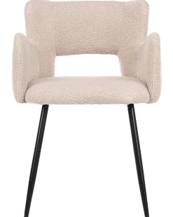 Sæt med 2 spisebordsstole SANILAC Boucle Beige