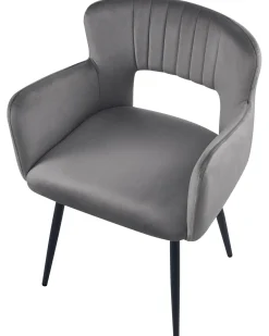 Sæt med 2 spisebordsstole SANILAC Velour Grå