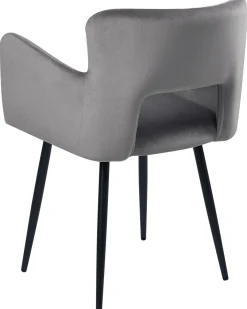 Sæt med 2 spisebordsstole SANILAC Velour Grå