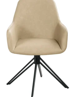Sæt med 2 spisebordsstole SANSARC Kunstlæder Beige