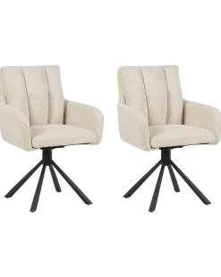 Sæt med 2 spisebordsstole SARDOAL Lys Beige