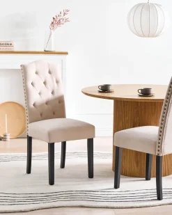 Sæt med 2 spisebordsstole SHIRLEY Lys Beige