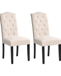 Sæt med 2 spisebordsstole SHIRLEY Lys Beige