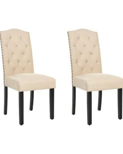 Sæt med 2 spisebordsstole SHIRLEY Beige