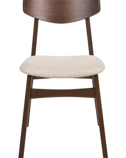 Sæt med 2 spisebordsstole SMILEY Træ Brun/beige